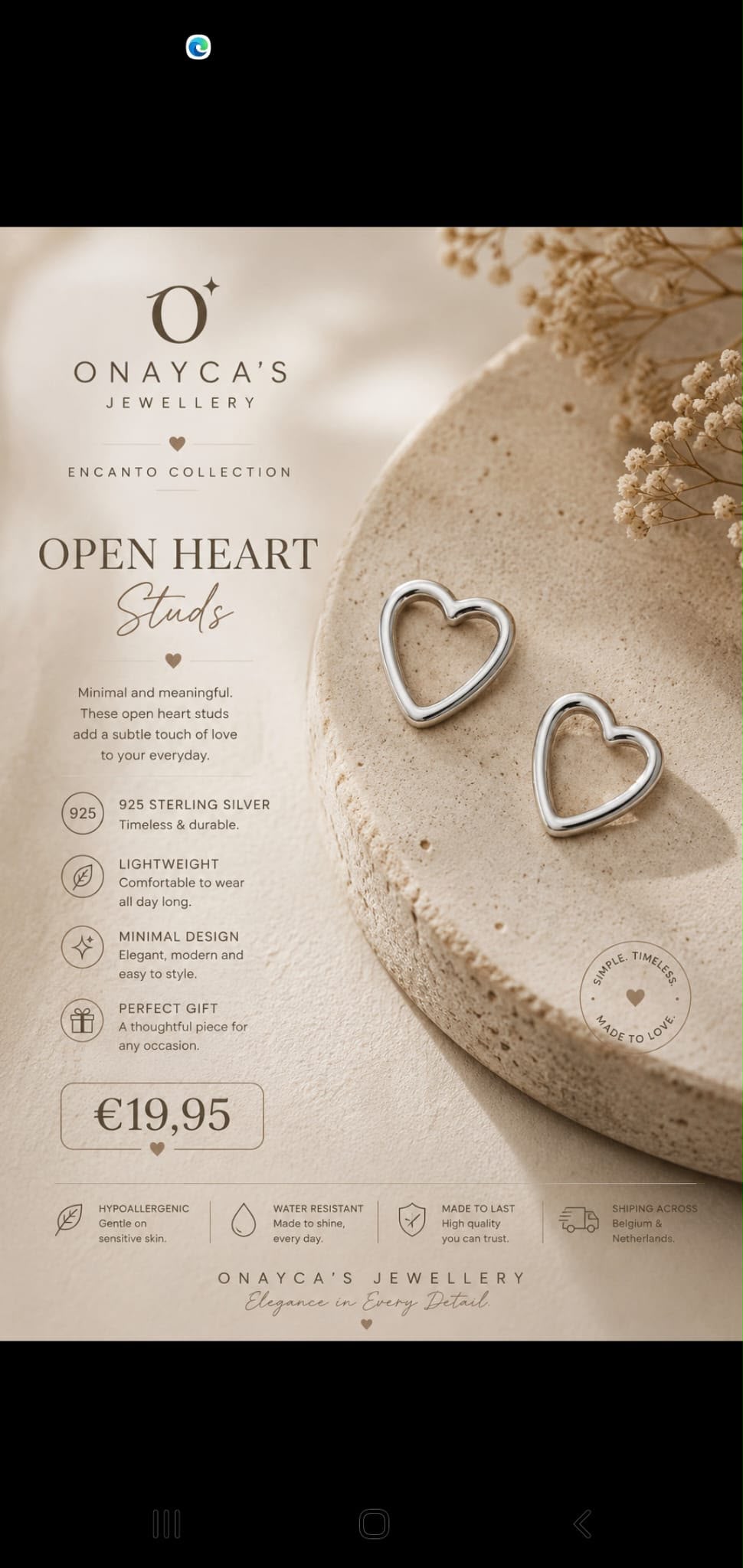 open heart oorbellen