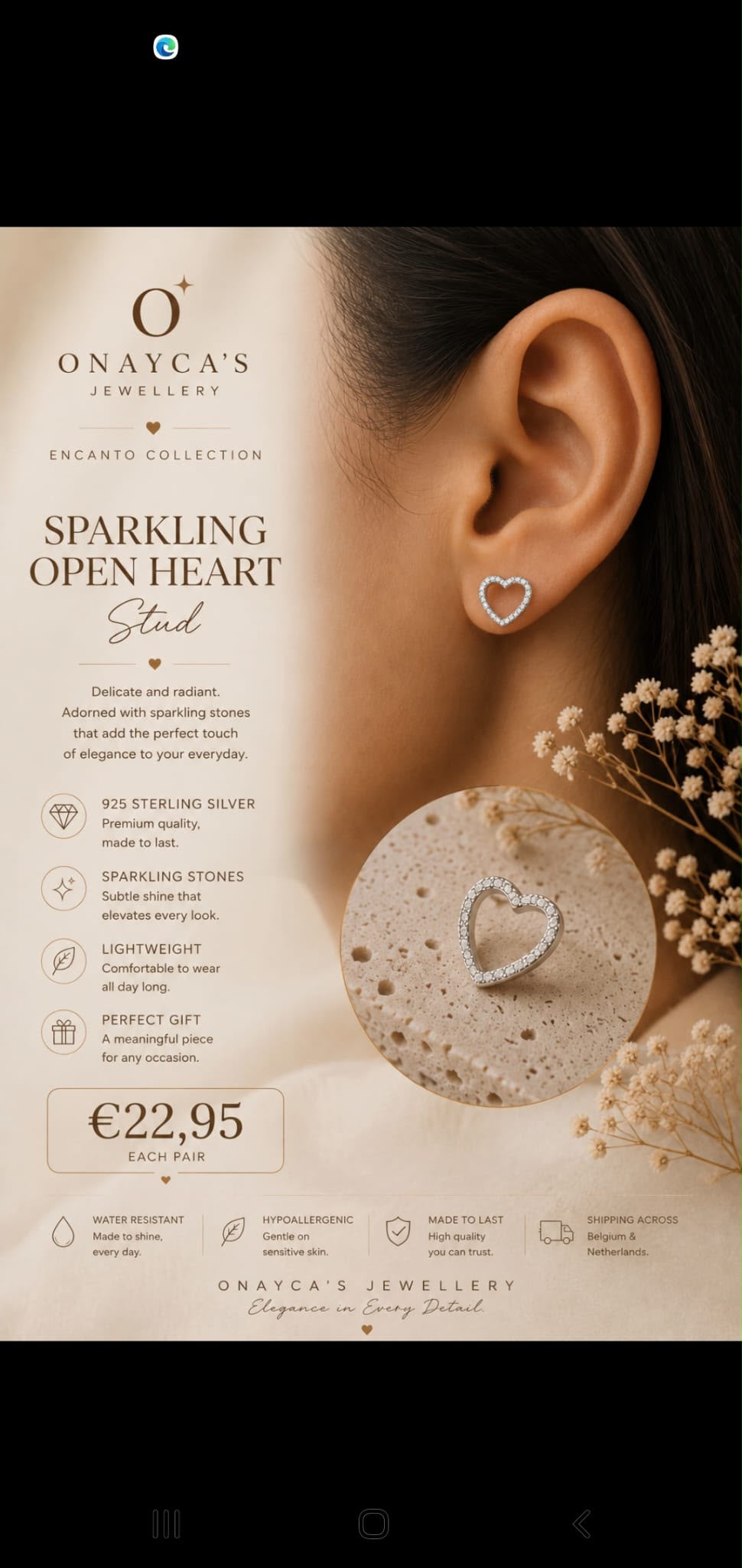 open heart oorbellen